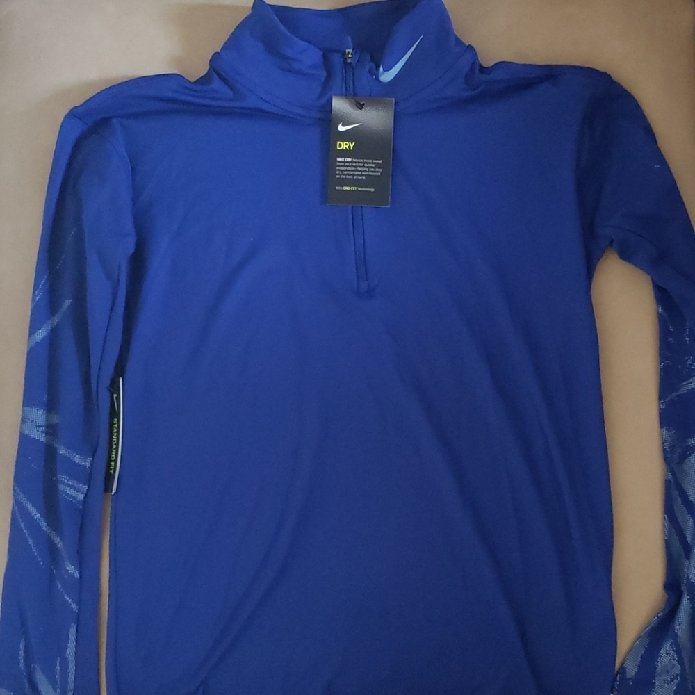 Nike Element Half Zip Running Top Long Sleeve Shirt Size XS Blue BV4375 455
